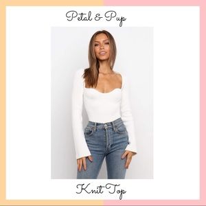 Petal & Pup White Knit Top